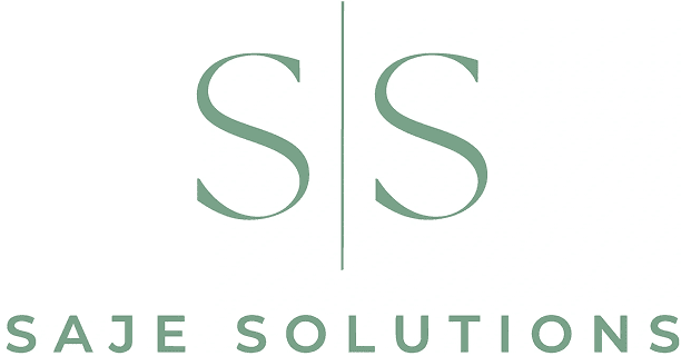 Saje Solutions green logo design