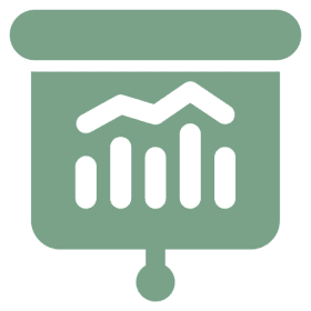 Presentation chart with bar and line graph